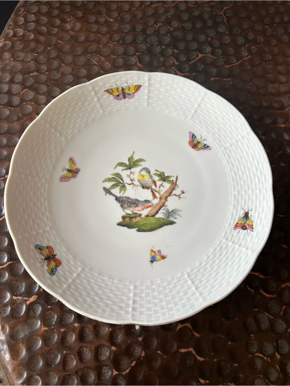 Vintage Herend Rothschild Bird china plate 8”. Excellent condition